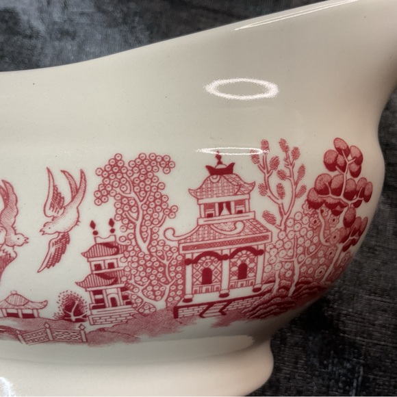 Churchill Willow Rosa Pink Gravy Boat Red - Picture 4 of 5